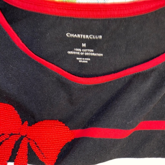 CHARTER CLUB STRIPED TOP SIZE M - Picture 2 of 2
